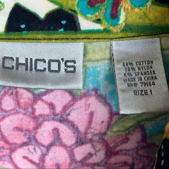 Chico's || Colorful Zipper Front Jacket; Size 1 (M/8) - Picture 6 of 13